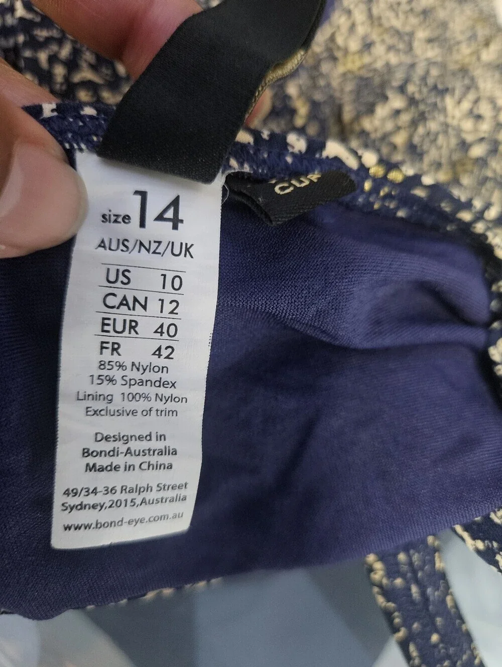 Bond-Eye Australia Blue and Gold Abstract Print Tankini Set